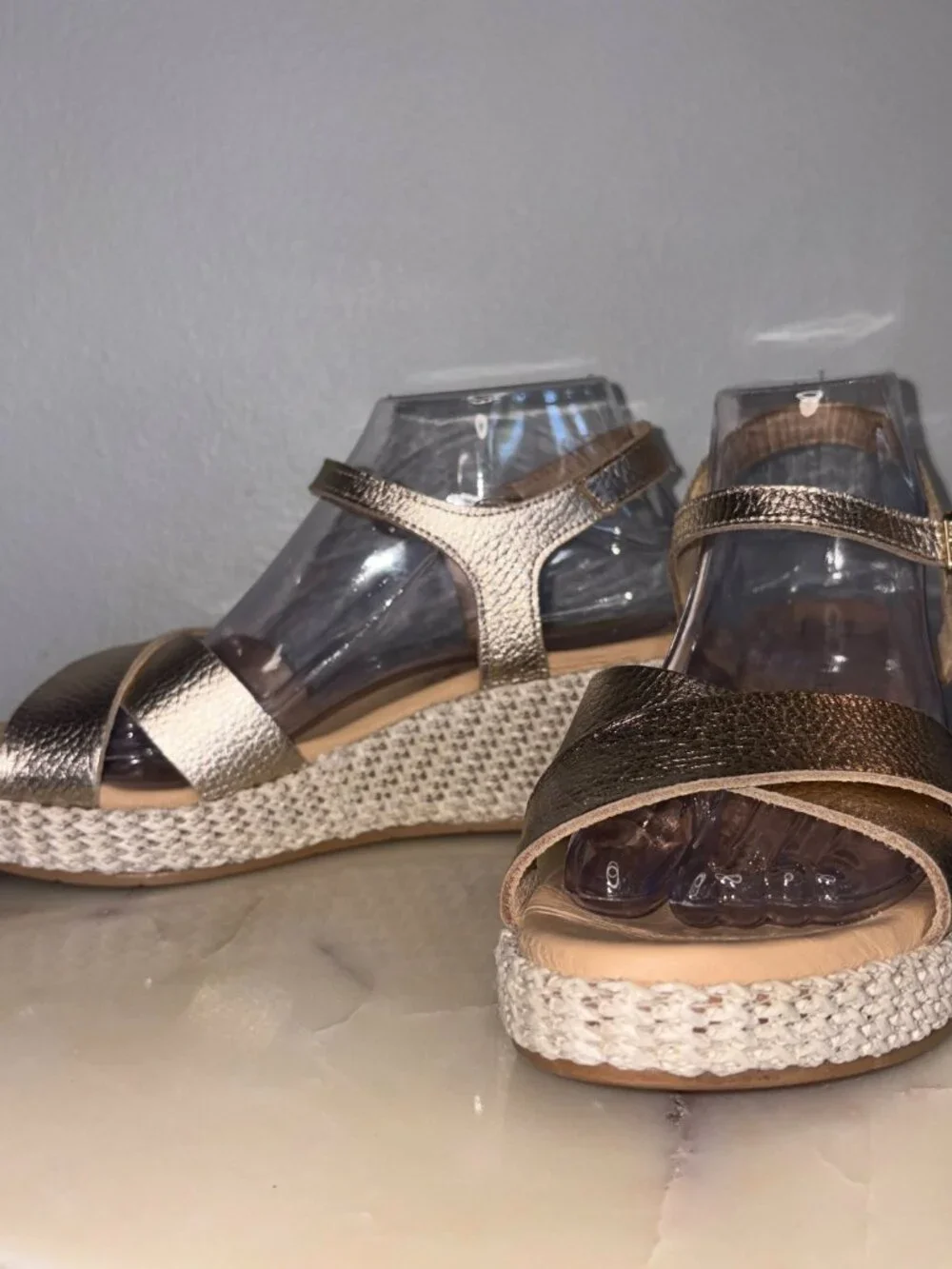 Size 9-9.5 Made In Spain Pitillos Rose Gold Espadrilles Sandals